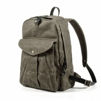 Waxed Retro Rugtas "Jeremy" Grey