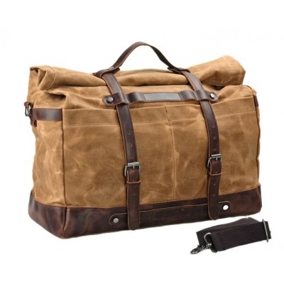 Waxed Travel Bag "Wayne" Khaki