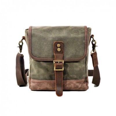Waxed Crossbody Bag "Jones" Green