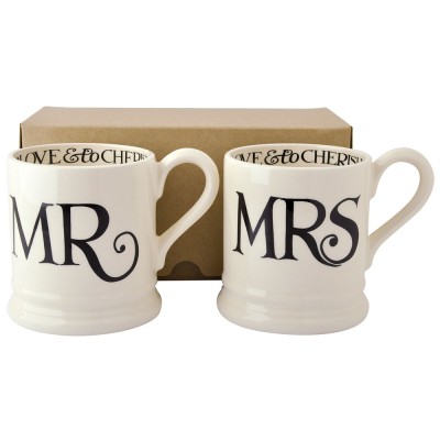 Half Pint Mug Mr. & Mrs. Black Toast (set)