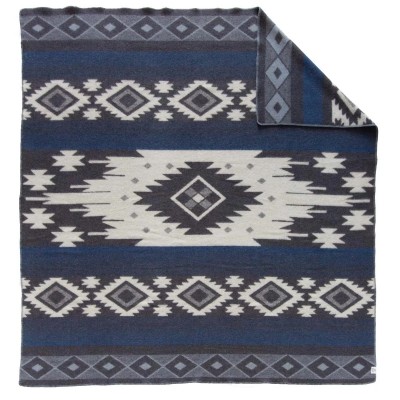 Wollen deken Tribe Blauw