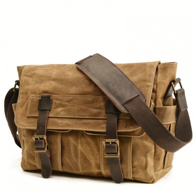 Waxed Canvas Bag "Hammond" Khaki