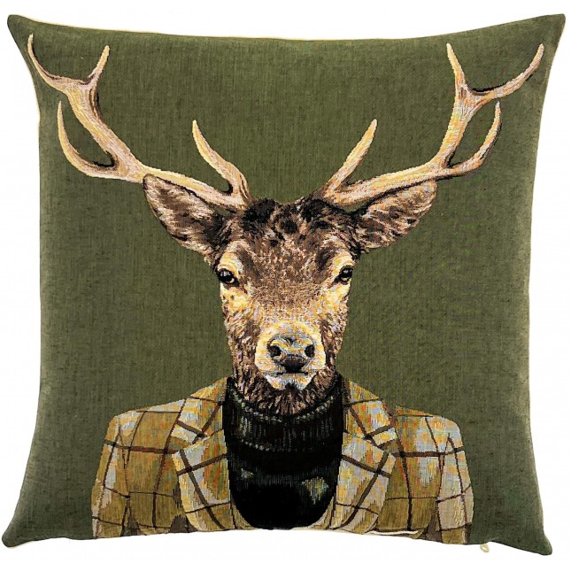 Gobelin Kussen Stag With Turtleneck