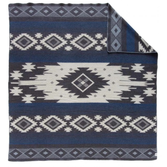 Wollen deken Tribe Blauw
