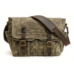 Waxed Canvas Crossbody Bag Green