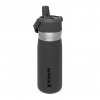 The IceFlow Flip Straw Water Bottle 0,65L Charcoal