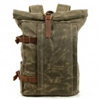 Waxed Retro Rugtas "Bronco" Army Green