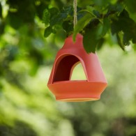 Vogelvoeder huisje Dakje Bamboe Oranje