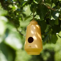 Vogelvoeder huisje Hoog Bamboe Geel