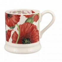 Half Pint Mug Flowers Red Poppy