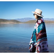 Alpaca Wool Blanket Turquoise