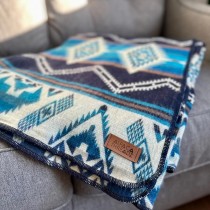 Alpaca Wool Blanket Cobalt Blue