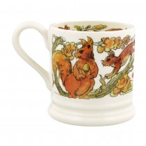Half Pint Mug In The Woods Green Woodpecker & Red Squirrel