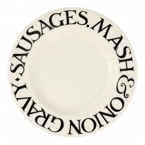 10 1/2 Inch Plate Black Toast Sausages & Onion Gravy
