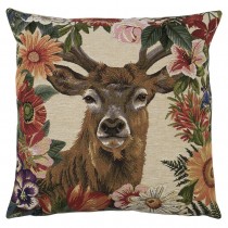 Gobelin Kussen Flower Red Deer