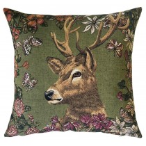Gobelin Kussen Stag & Butterflies Links