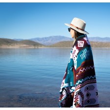 Alpaca Wool Blanket Turquoise
