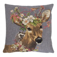 Gobelin Kussen Flower Deer Hedgehog