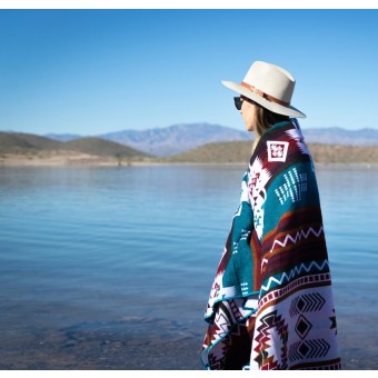 Alpaca Wool Blanket Turquoise