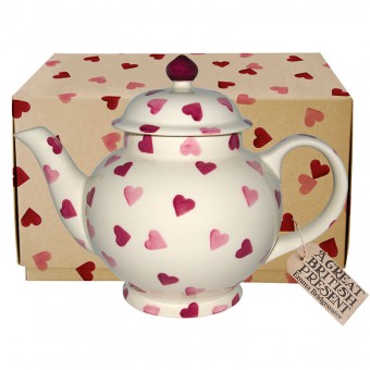 4 Cup Teapot Pink Hearts