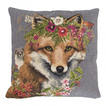 Gobelin Kussen Flower Fox