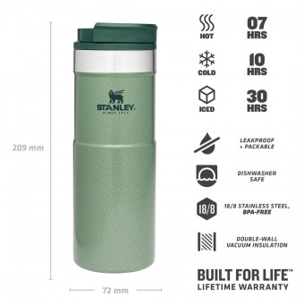 Neverleak Travel Mug 0,47L Hammertone Green