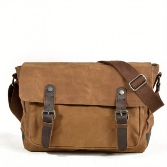 Waxed Messenger Bag Brown