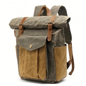 Waxed Canvas Rugtas "Carson" Green