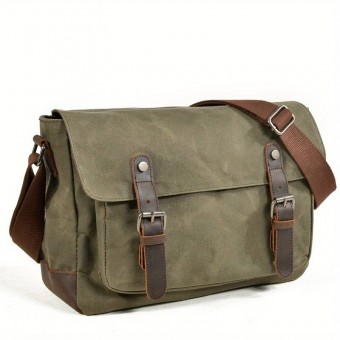 Waxed Messenger Bag "Wyatt" Green
