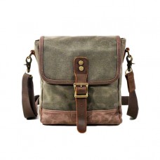 Waxed Crossbody Bag "Jones" Green
