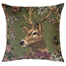Gobelin Kussen Stag & Butterflies Links