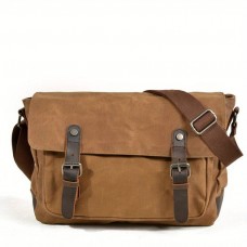 Waxed Messenger Bag "Wyatt" Khaki